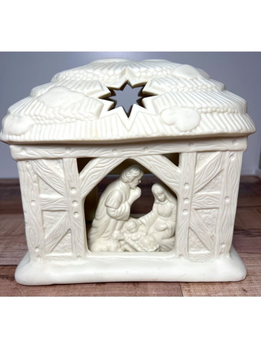 PARTYLITE O HOLY NIGHT TEALIGHT CANDLE HOLDER NATIVITY MARY JOSEPH JESUS
